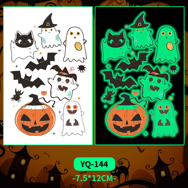 Glow-in-the-Dark Colorful Tattoo Stickers for Halloween & Parties