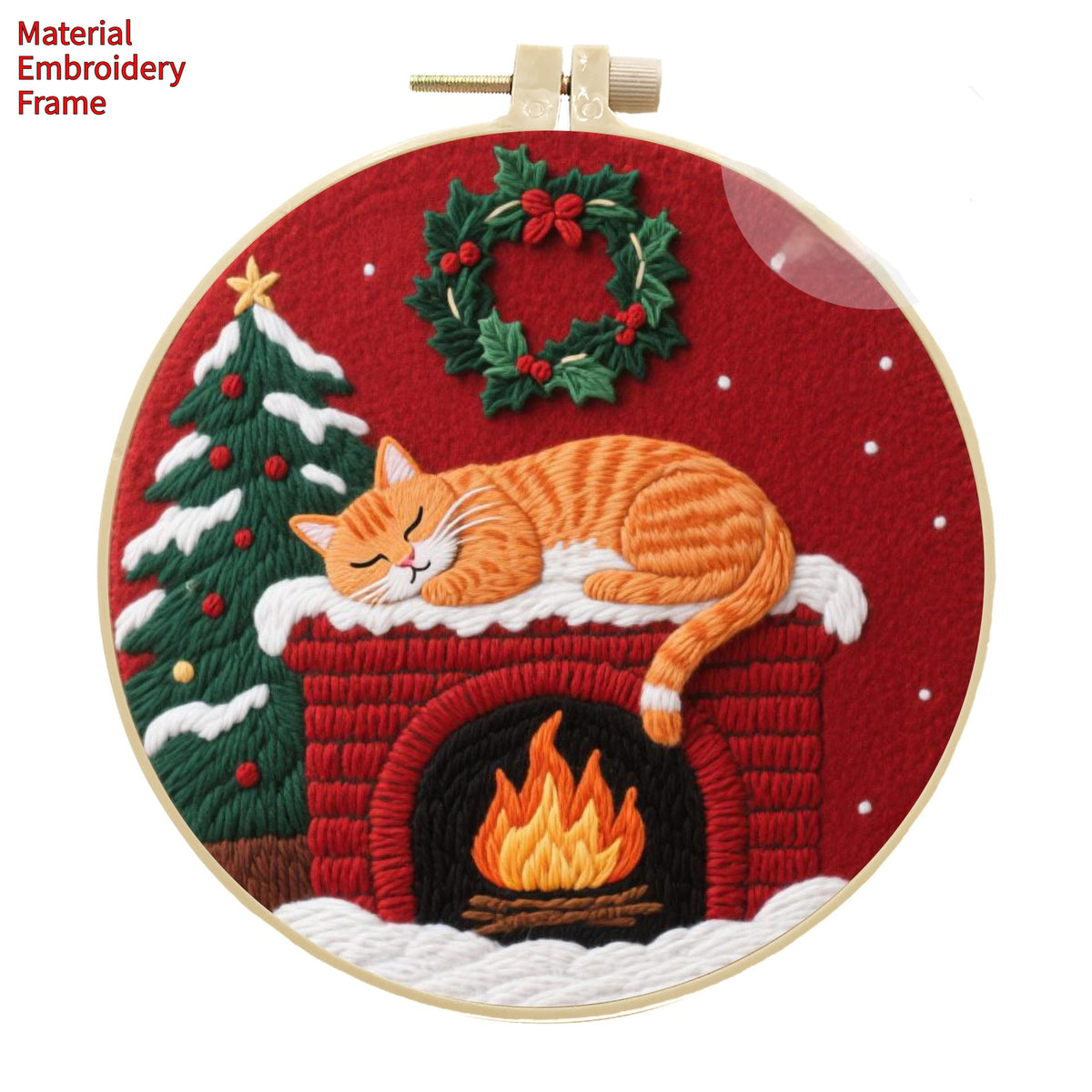 Embroidery Material Kit for Cross-Stitch Crafts - Includes Frame & Scissors