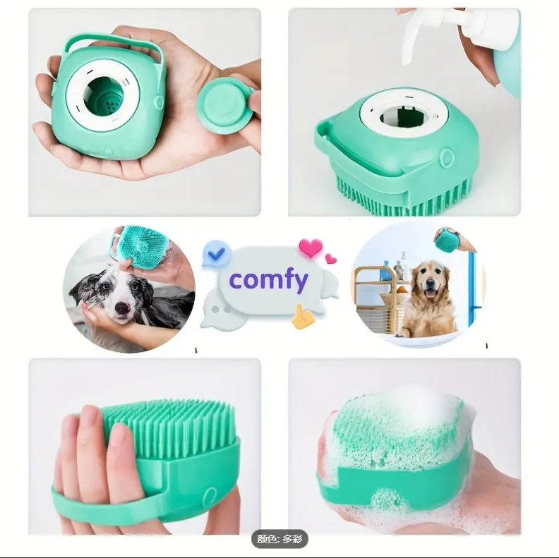 Pet Grooming Kit 7Pcs Self-Cleaning Brush Nail Clipper Flea Comb Shampoo