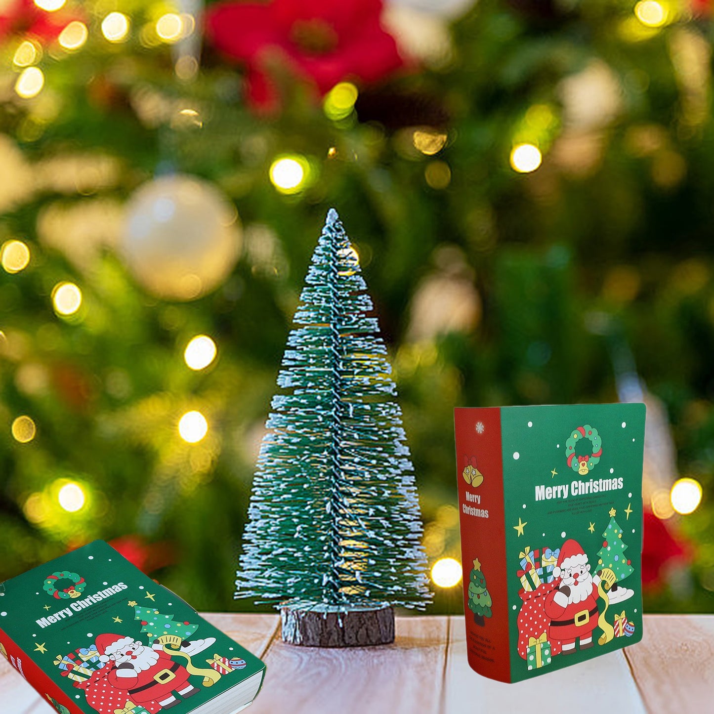 10 Pcs Christmas Treat Boxes - Green Book Shape Candy Boxes