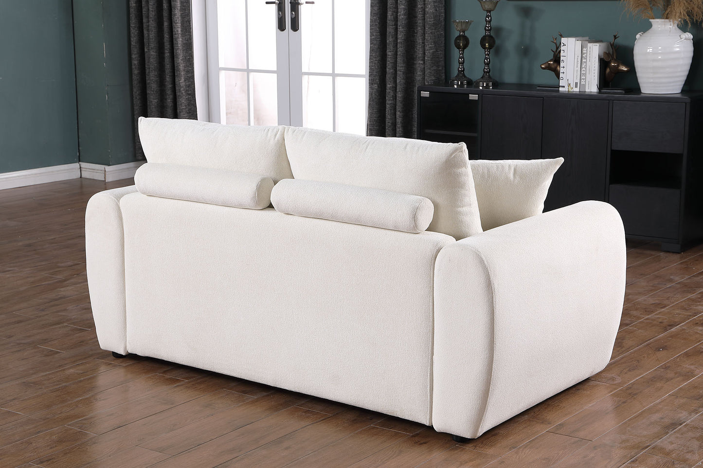 Beige Modern Minimalist Sofa - 2-Seater Medium-Soft Comfort