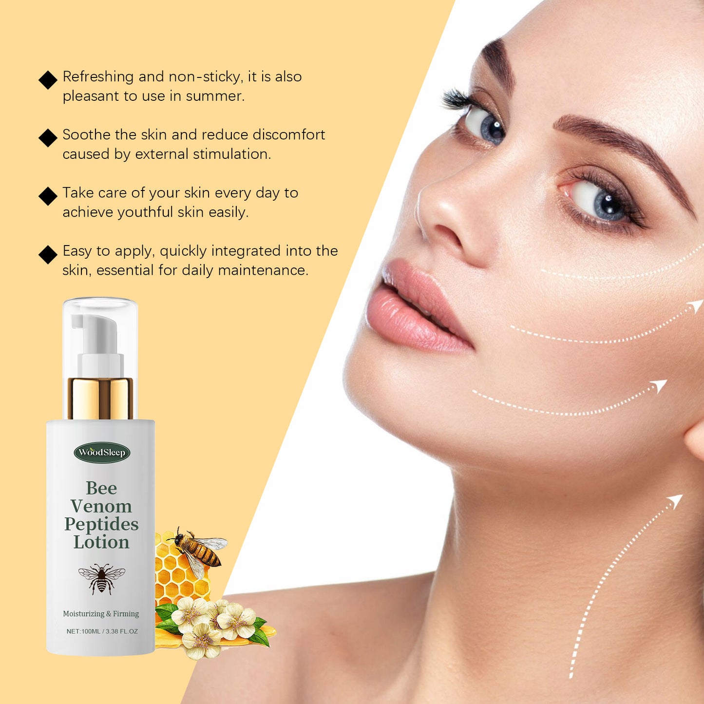 Bee Venom Moisturizing & Firming Facial Lotion - 100ml Hydrating Skincare