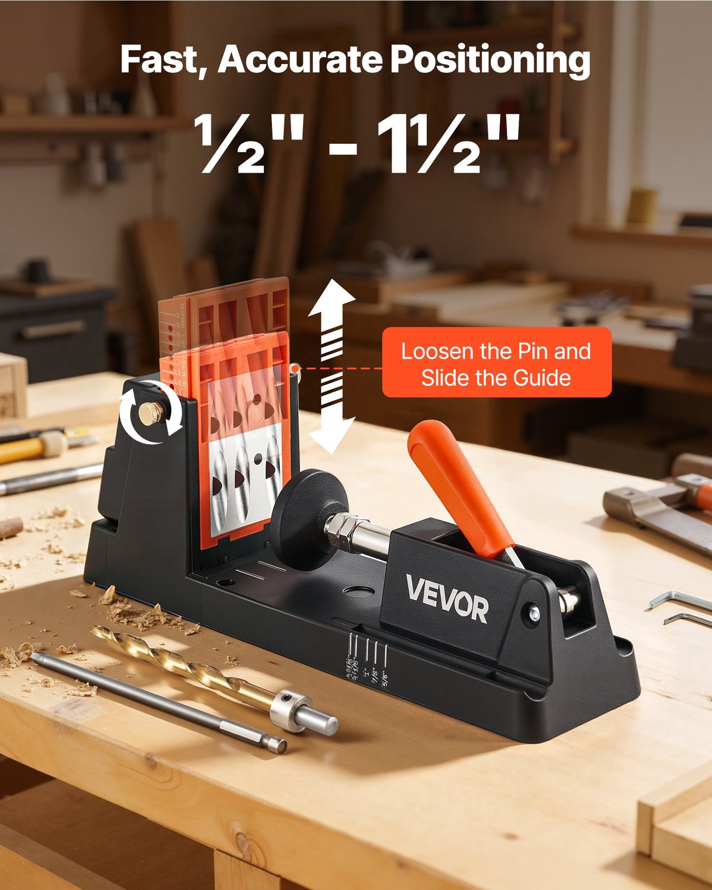 Pocket Hole Jig Kit with Adjustable Depth and Dust Collection for Woodworking - Black