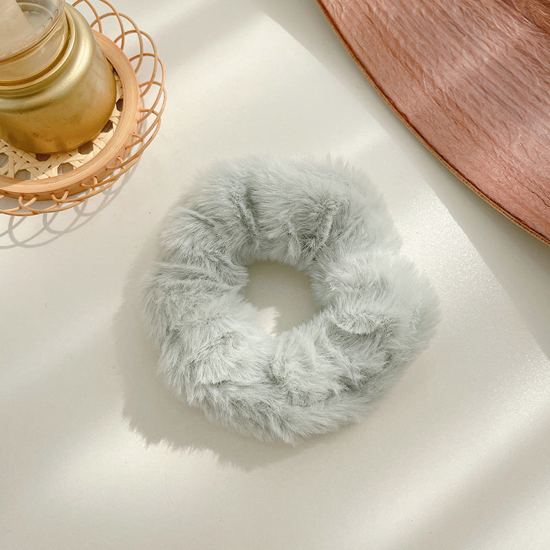 Winter Plush Pork Intestine Hair Ring - Colorful Hair Accessory for Women