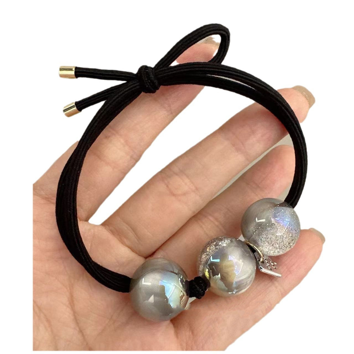 Rubber Band Hair Ties with Beads – Multiple Styles