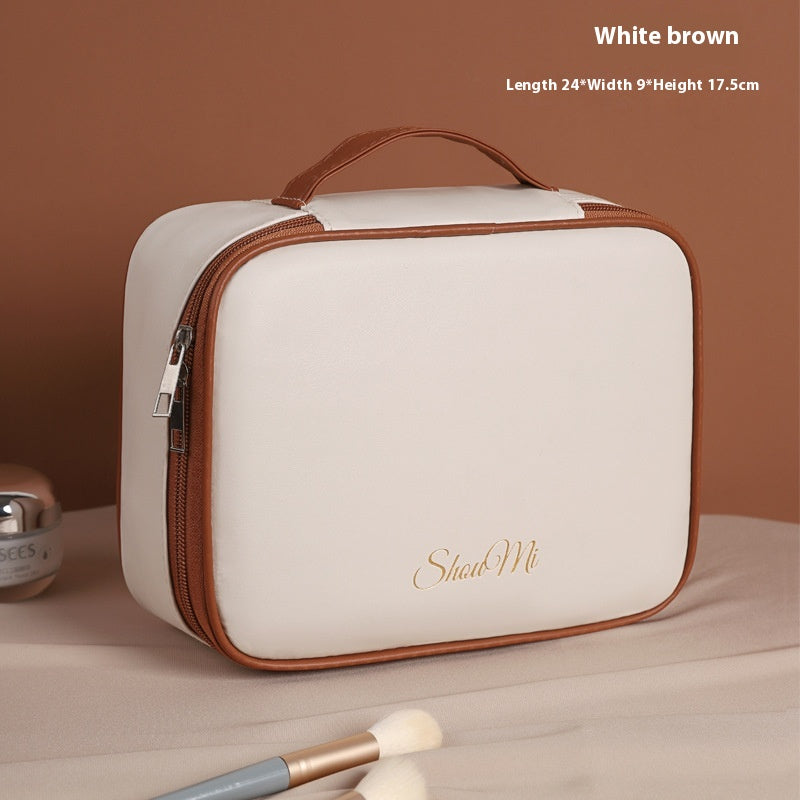 Multifunctional Cosmetic Bag with Partition Storage - Waterproof & Storable