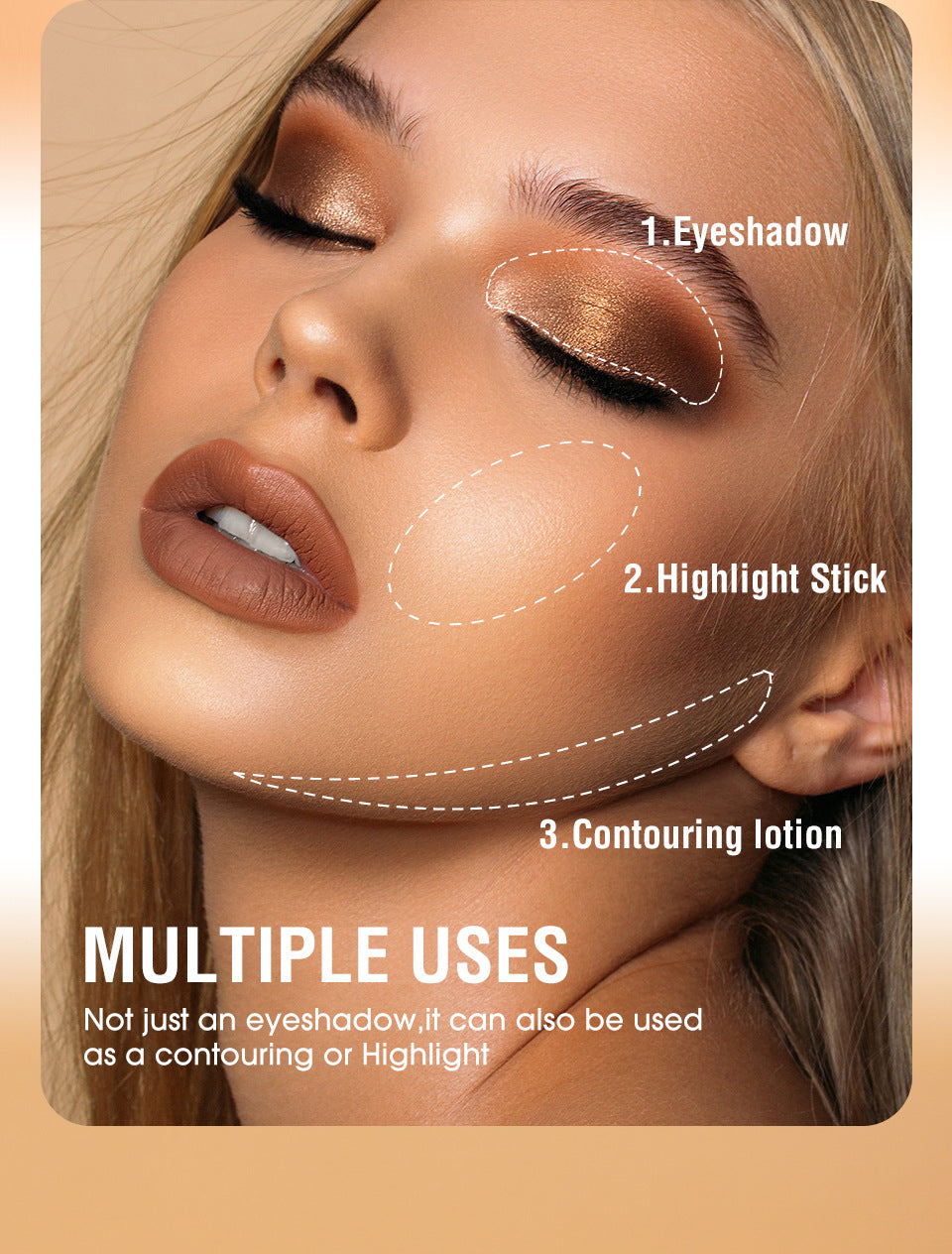 8 Color Eye Shadow Stick Set - Smudge-Resistant, Long-Wear Makeup