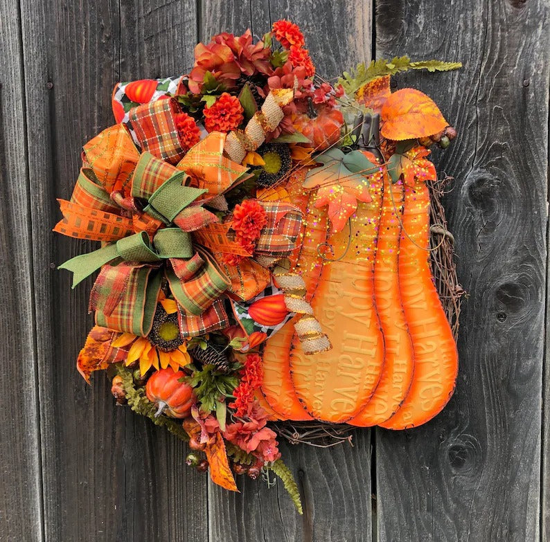 Orange Pumpkin Garland Holiday Decoration for Home & Garden