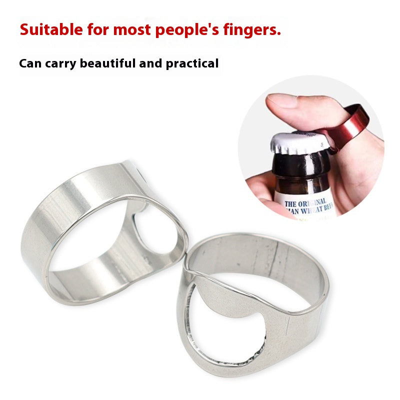Stainless Steel Ring Bottle Opener for Beer and Corkscrew Bar Tool