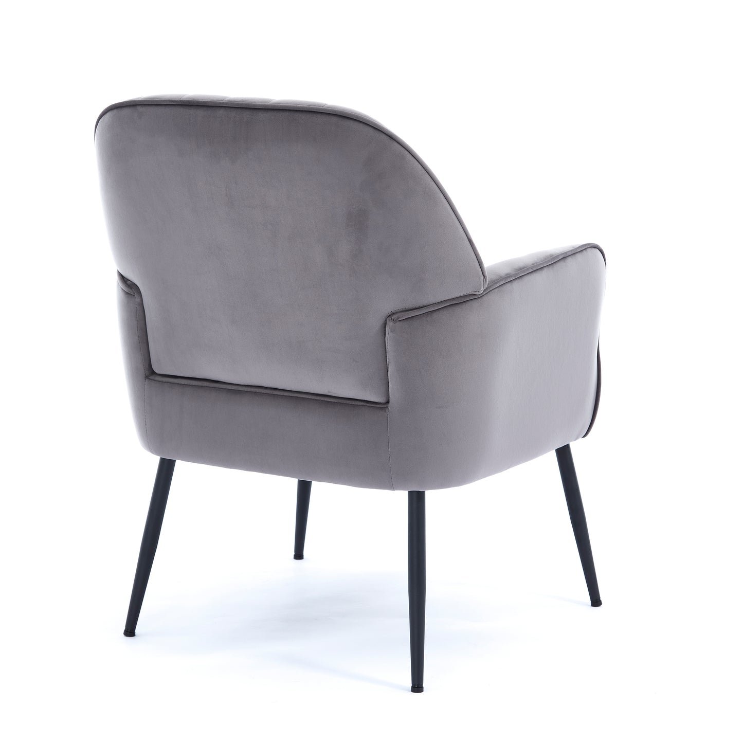 Modern Velvet Accent Chair with Metal Legs - Grey