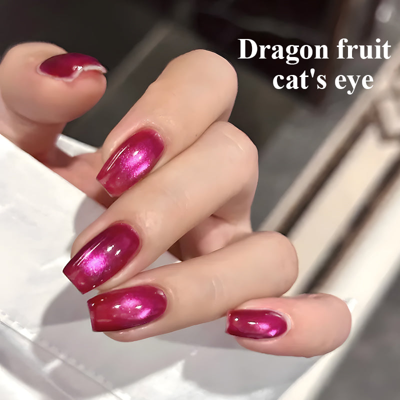 Cat Eye Gel Polish - 10ml Cherry Red Shimmer Magnetic Soak Off Nail Gel