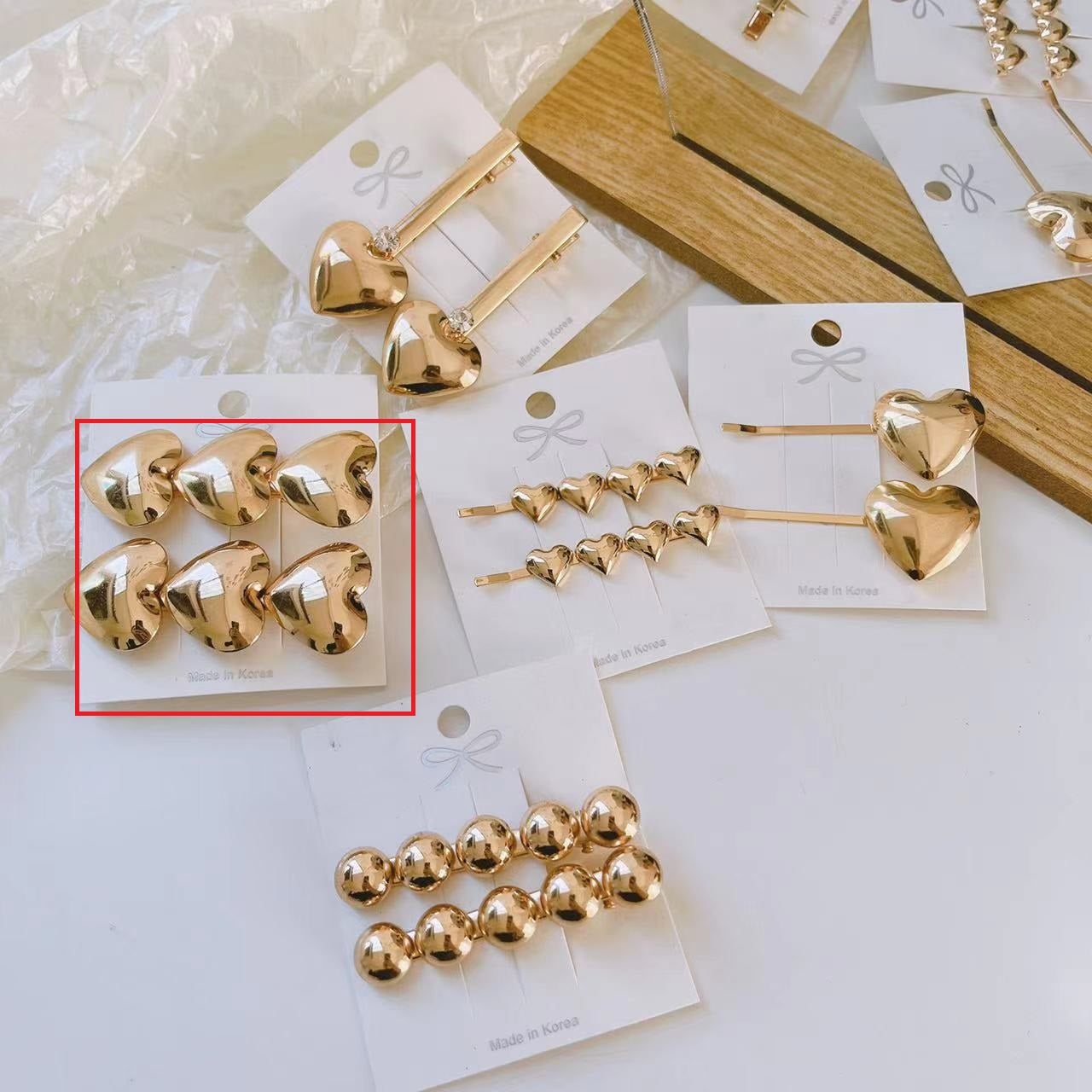 Metal Heart Hair Clip - Gold & Silver Hair Accessories for Women
