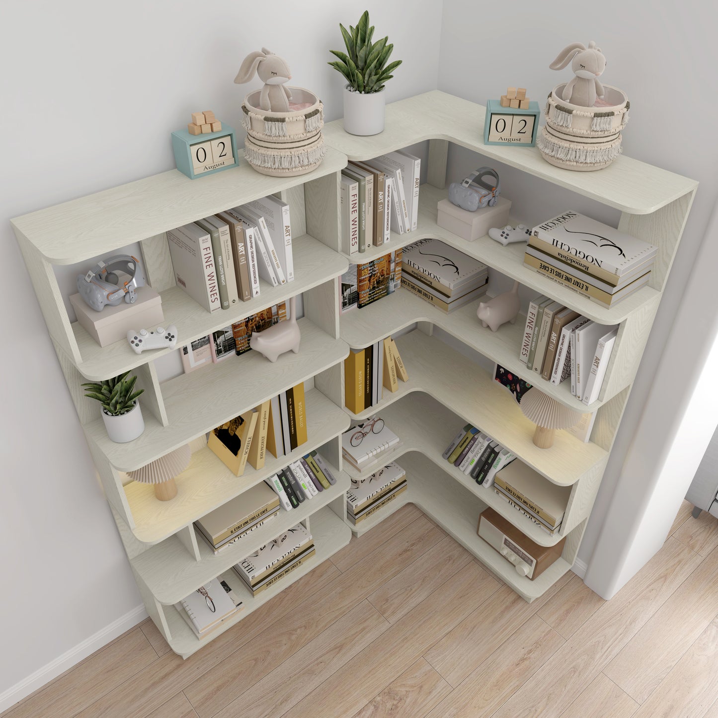 90 Cm Space Saving Corner Bookshelf 80 Bookcase Extendable Free
