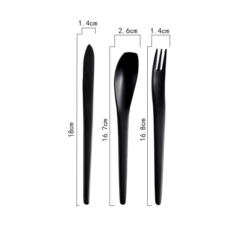 Ins Style Black Brushed Stainless Steel Cutlery Set - Multiple Styles