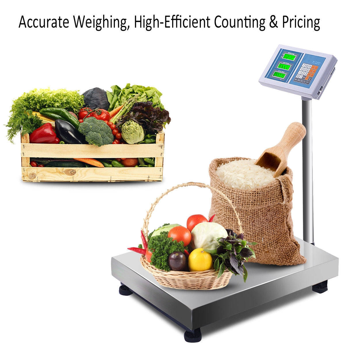 660 Lbs Digital Floor Platform Scale - Stainless Steel