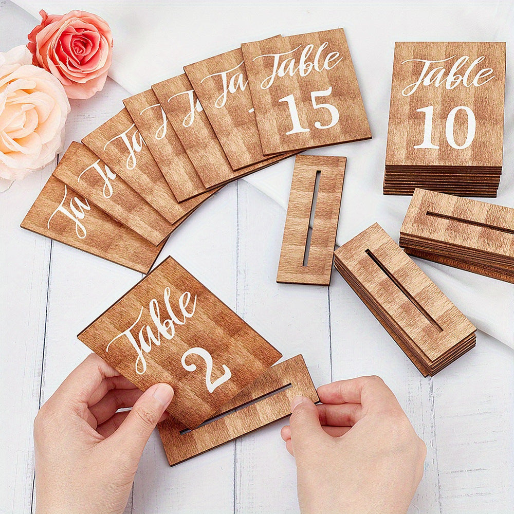 Set of 20 Wooden Home Decor Ornaments for Table & Garden - American Country Style