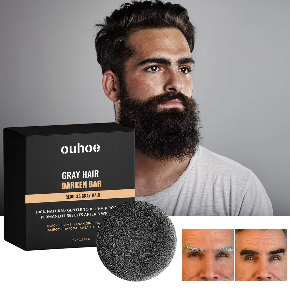 Black Hair Soap Bar 55g