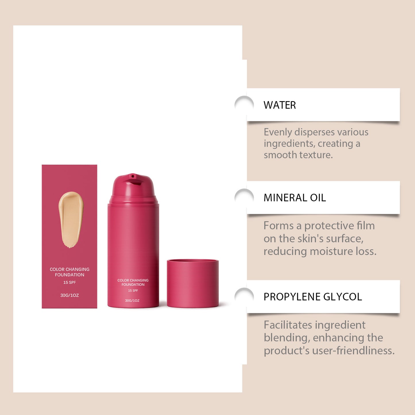 Temperature-Sensitive Toning Liquid Foundation - 30g