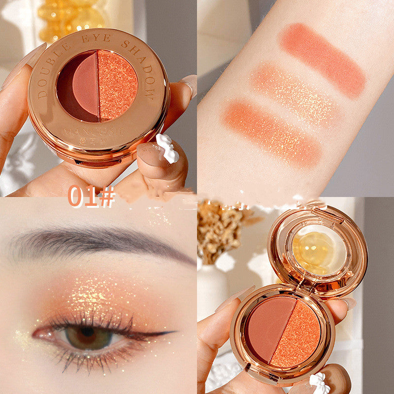Colorful Eyeshadow Palette with Matte and Glitter Finishes - Multiple Shades