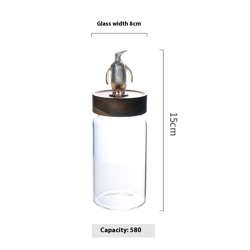 Luxury Glass Sealed Can Tea Pot with Household Storage Jar