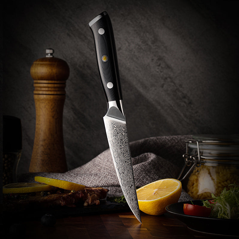 Damascus Steel Steak Knife Set - 4-Piece Kitchen Dining Cutlery