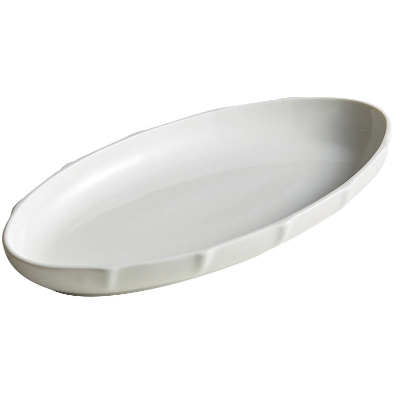 Japanese Style Large Fish Serving Plate - Ceramic Dinner Dish, Multiple Sizes