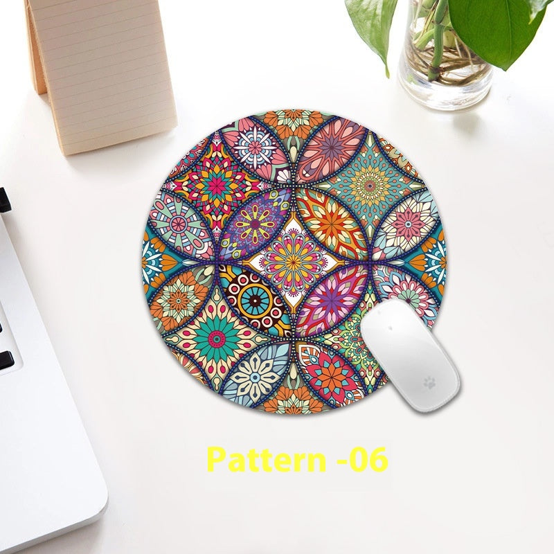 Ethnic Pattern Round Table Mat - Small Thickening Non-Slip Kitchen Accessory