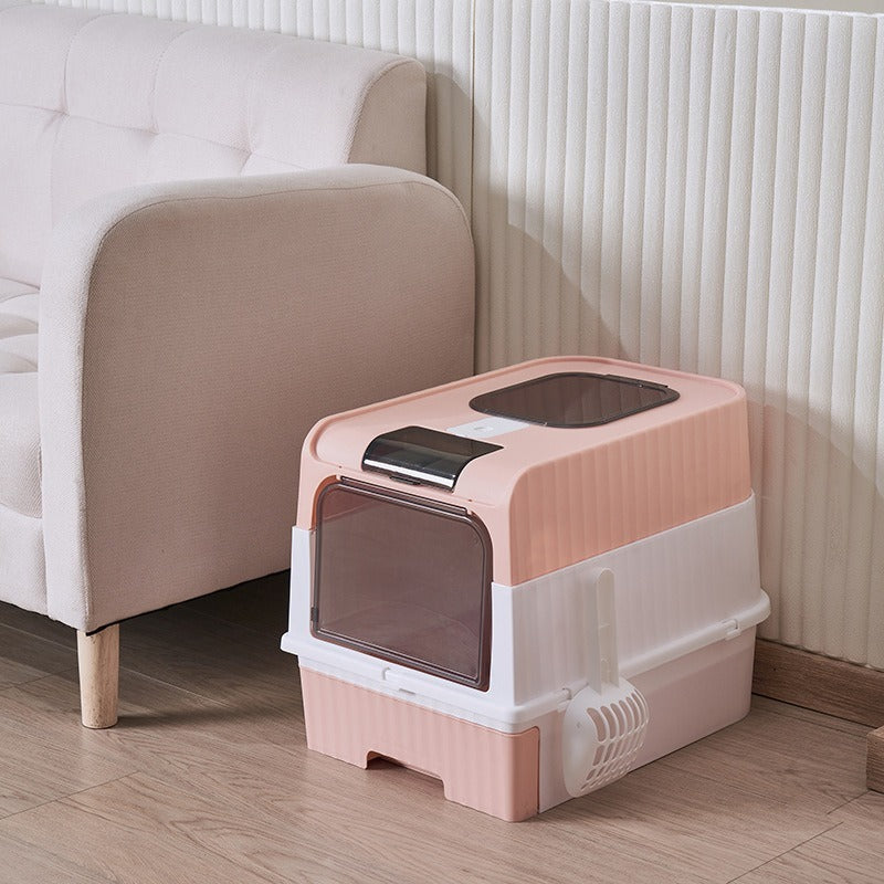 Self Pickup Cat Litter Box with Magic Cube Design - Multiple Colors Available