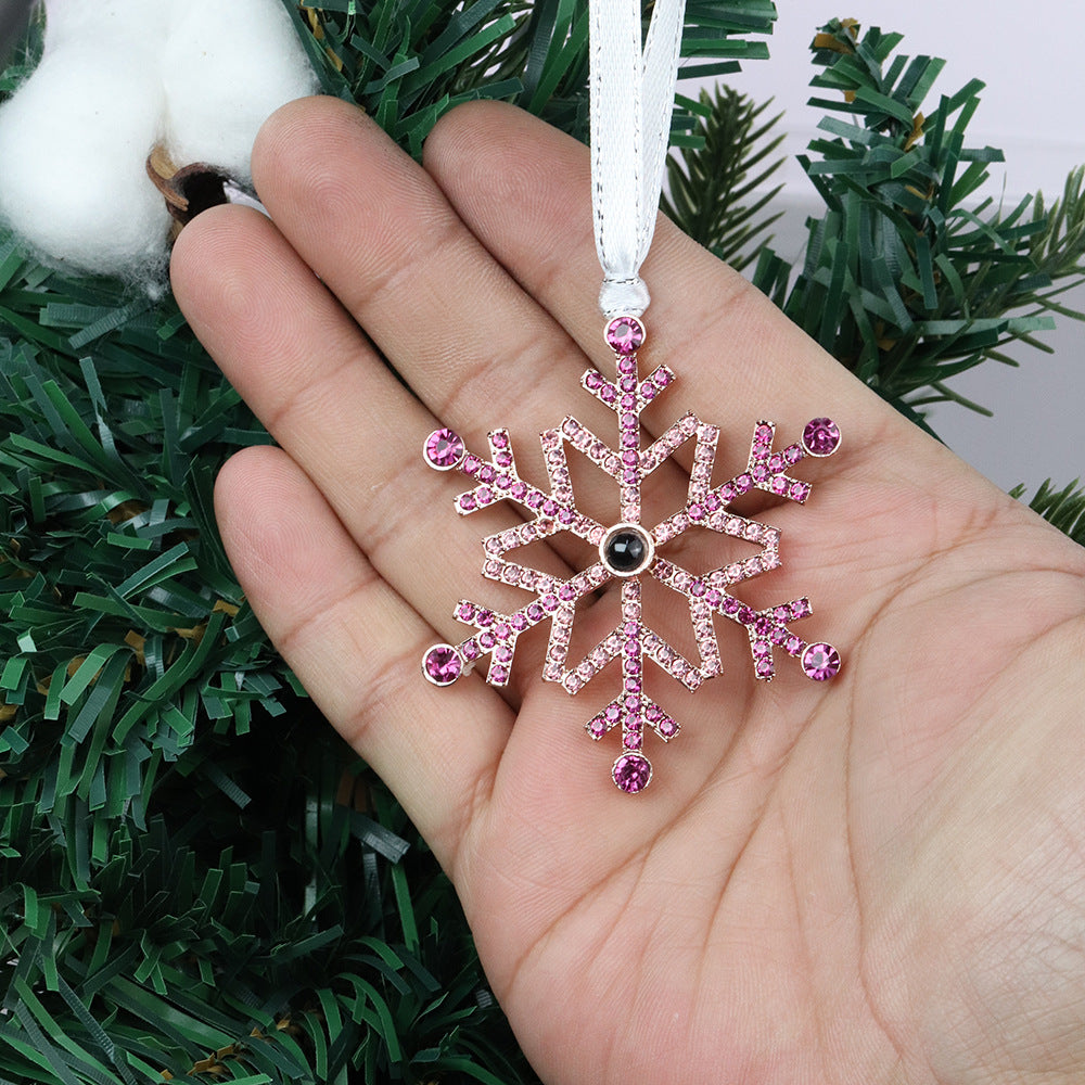 Christmas Snowflake Projection Pendant Decor - Silver, Pink, Blue