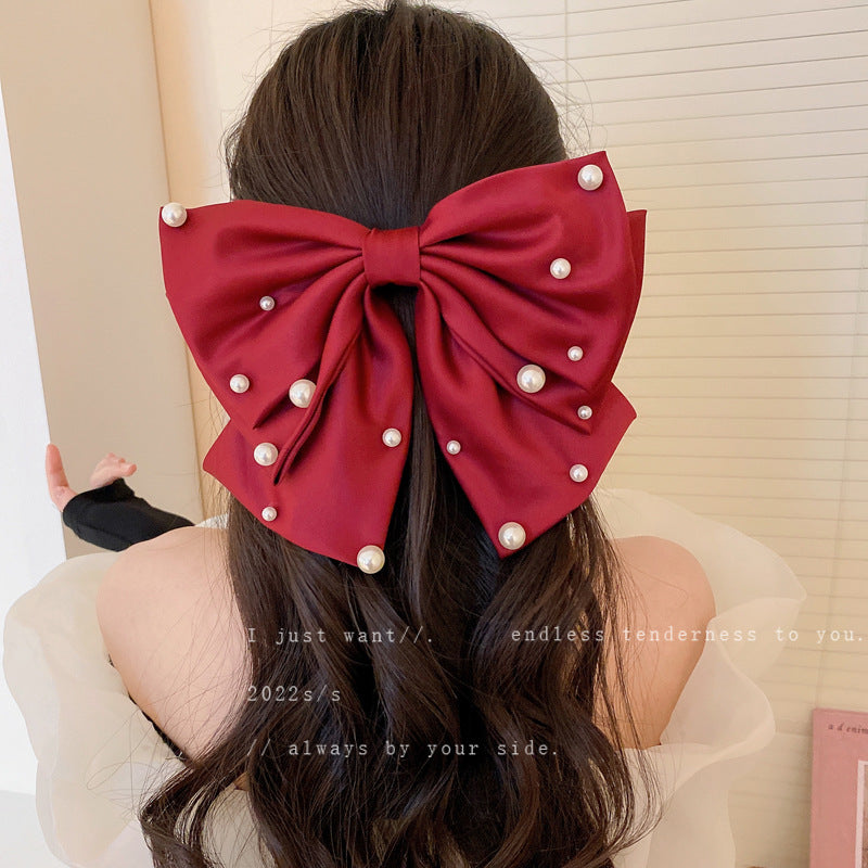 Pearl Bow Hair Clip Accessory - Star Design Headdress