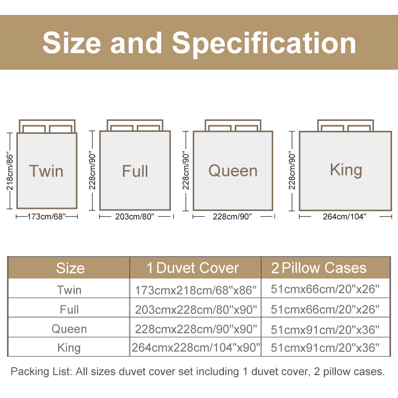 Minimalist Floral Duvet Cover Set - Soft Microfiber Bedding with Shams