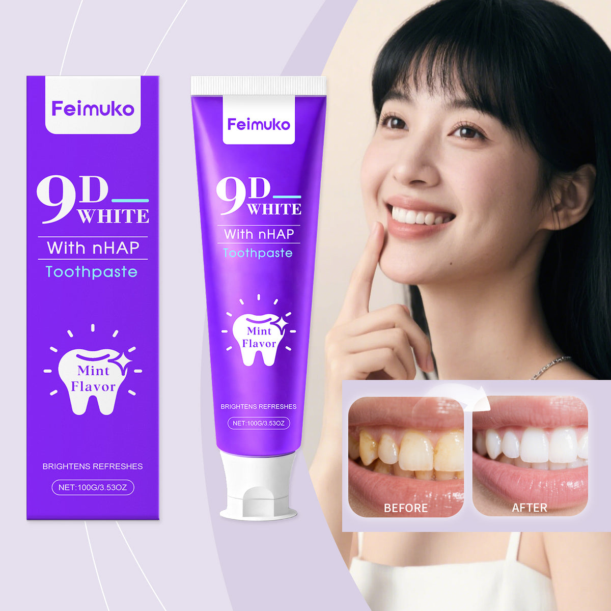 Purple Stain Removal & Whitening Toothpaste 100g