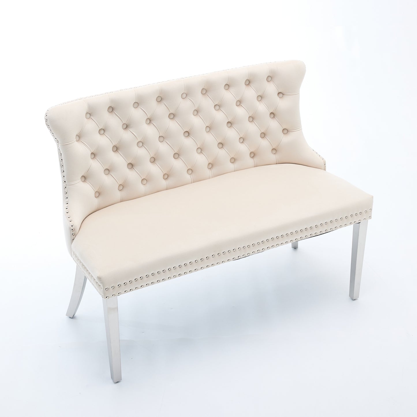 Velvet Double Dining Loveseat Bench, Kitchen & Seating, 2-Seat Tufted