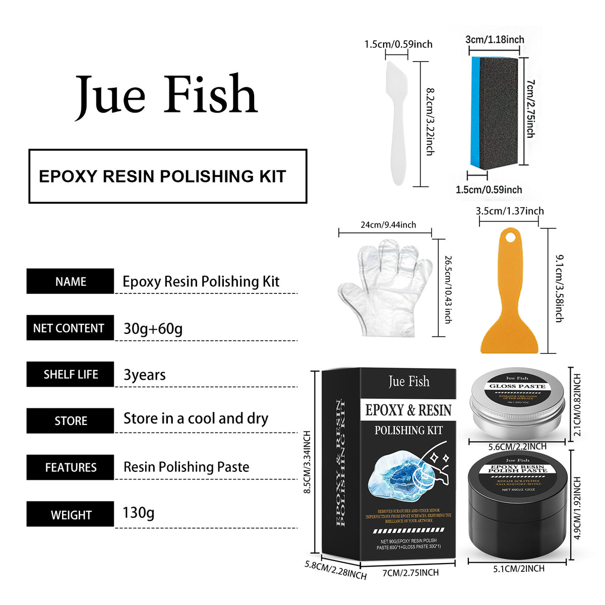 Epoxy Resin Polishing Kit - Durable Surface Finishing Set