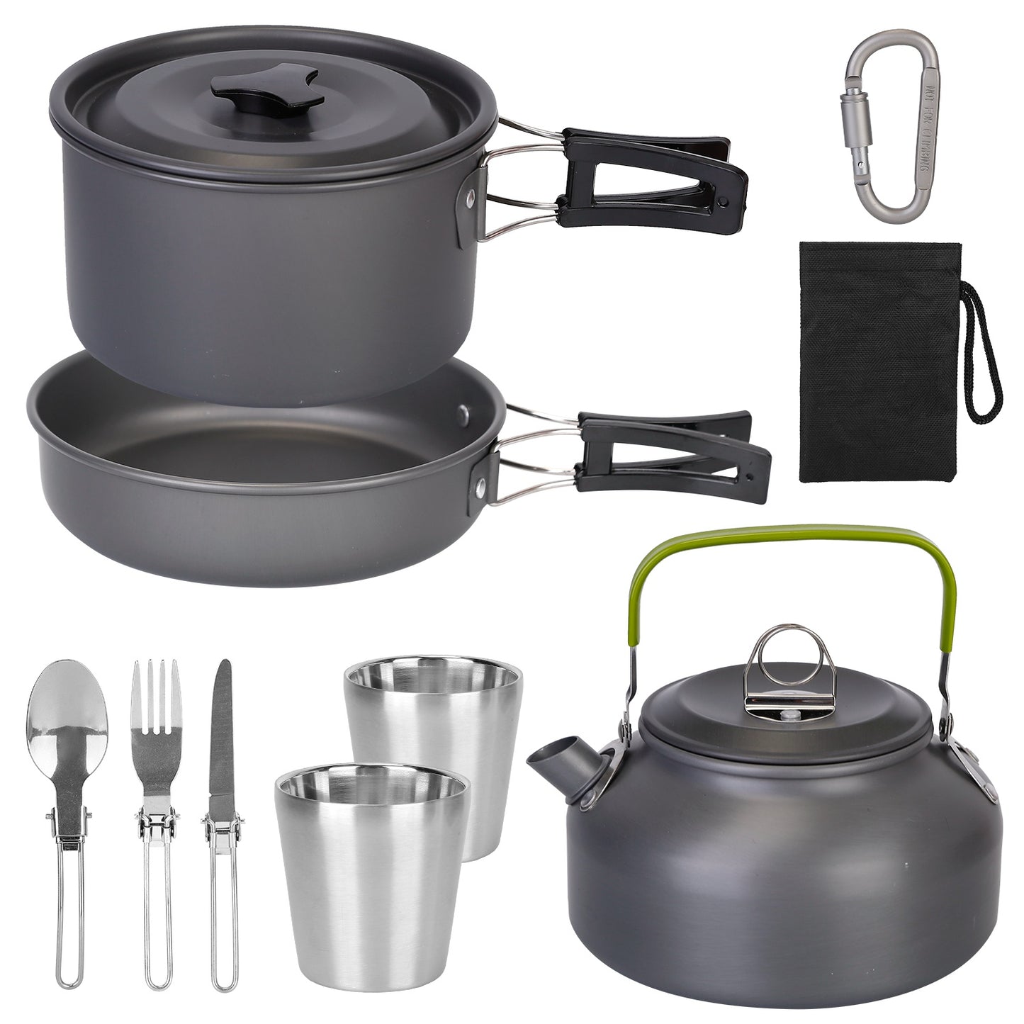 12-Piece Outdoor Cooking Set - Lightweight Aluminum Cookware
