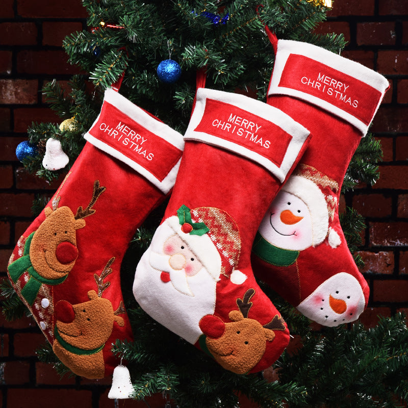 Christmas Candy Bag Snowman Socks Pendant - Festive Holiday Decoration