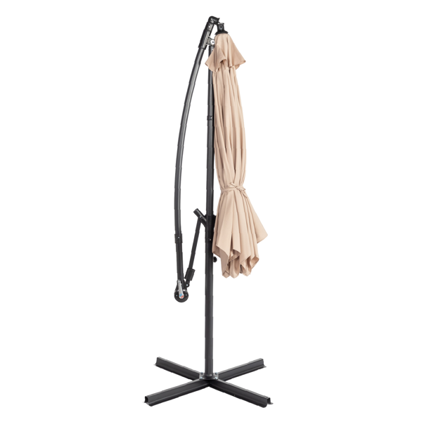 10FT Round Offset Patio Umbrella with Crank & Adjustable Tilt