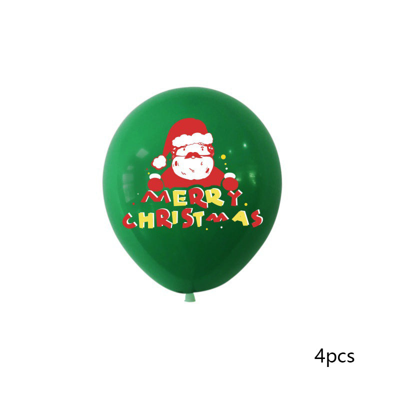 Christmas Latex Balloon Elk Santa Decoration Set - 12 Inch Holiday Party Balloons