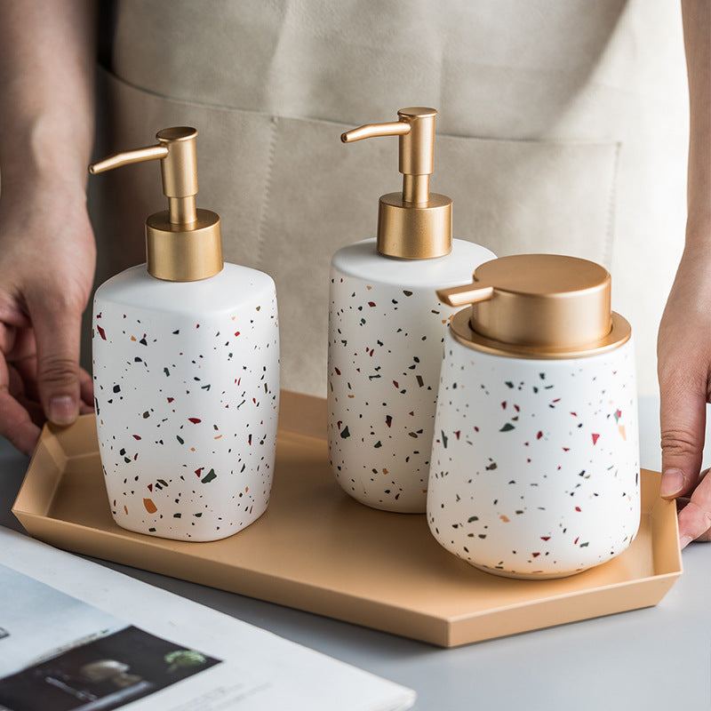 Ceramic Bathroom Hand Sanitizer Dispenser Bottle - Nordic Style