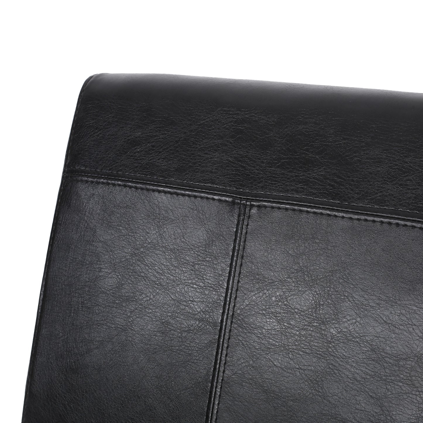 Black PU Leather Dining Chair Set of 2 - Contemporary Design