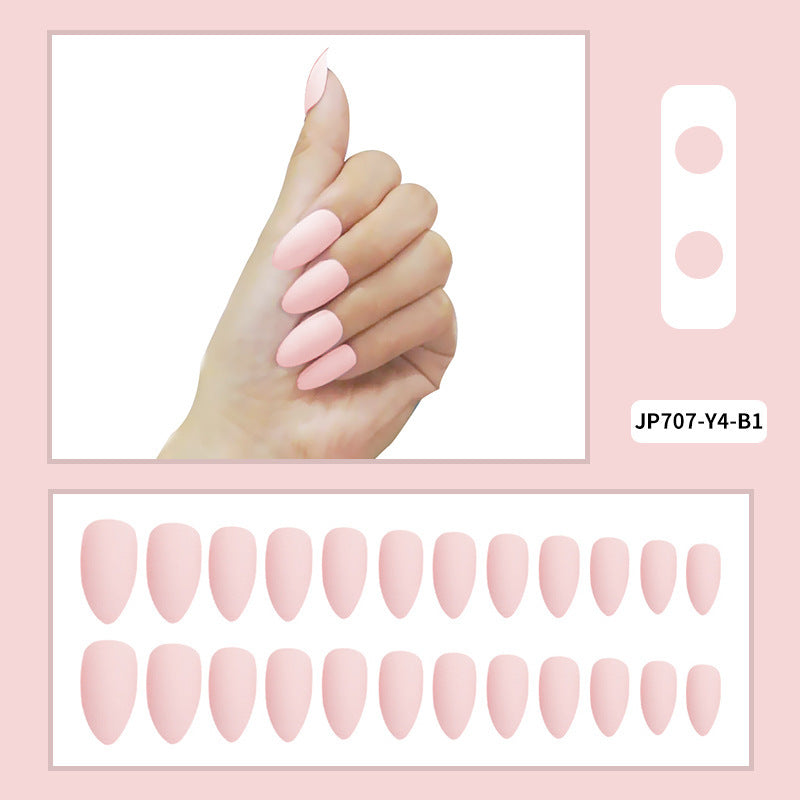 Women’s Solid Color Frosted Matte False Nails with Starry Sky Design