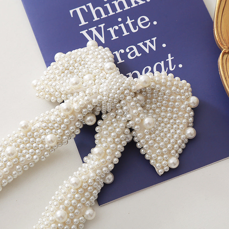 Pearl Bow Barrettes for Women - Korean Style Hair Clip