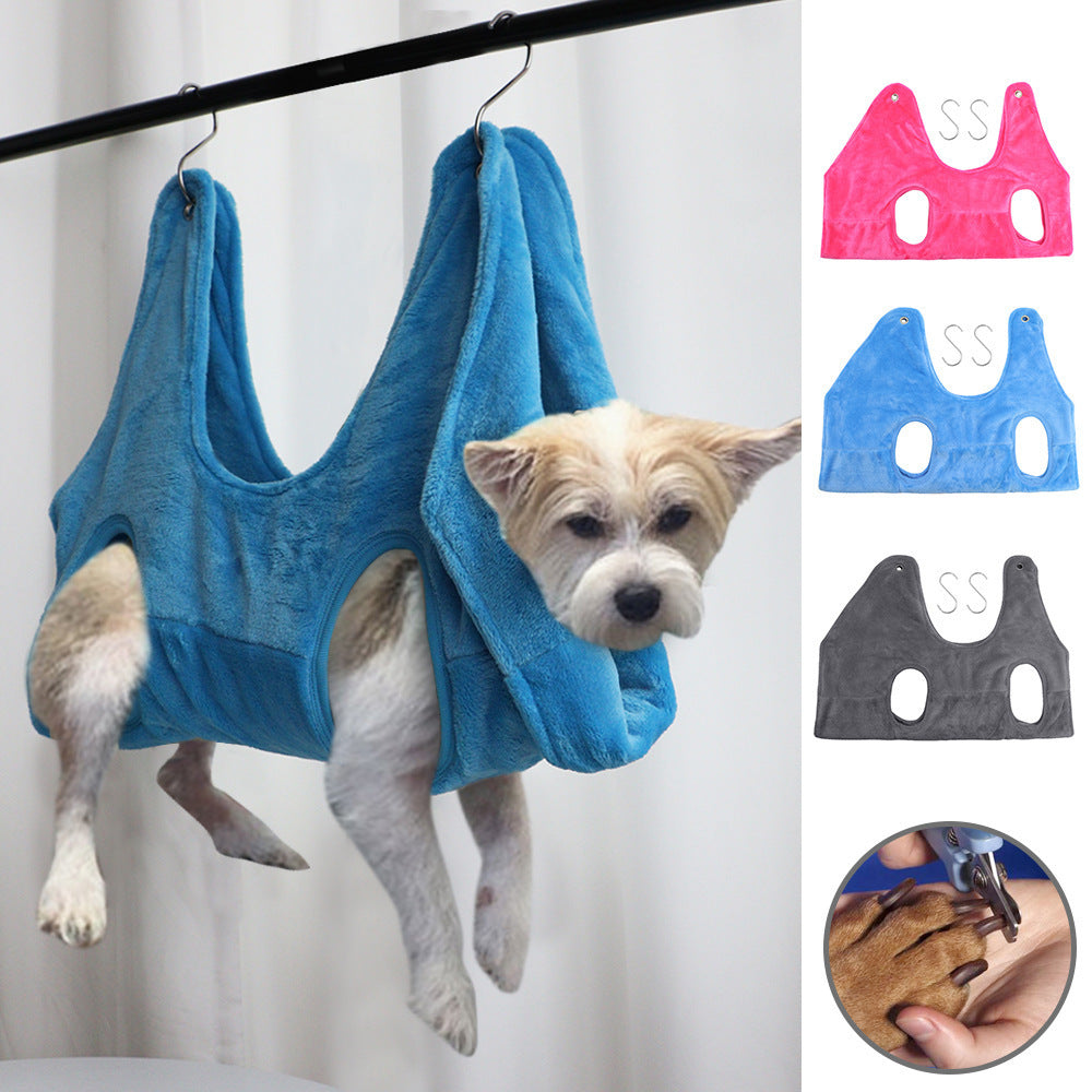 Pet Grooming Hammock for Small and Medium Dogs & Cats - Thickened Flannel Pet Bed