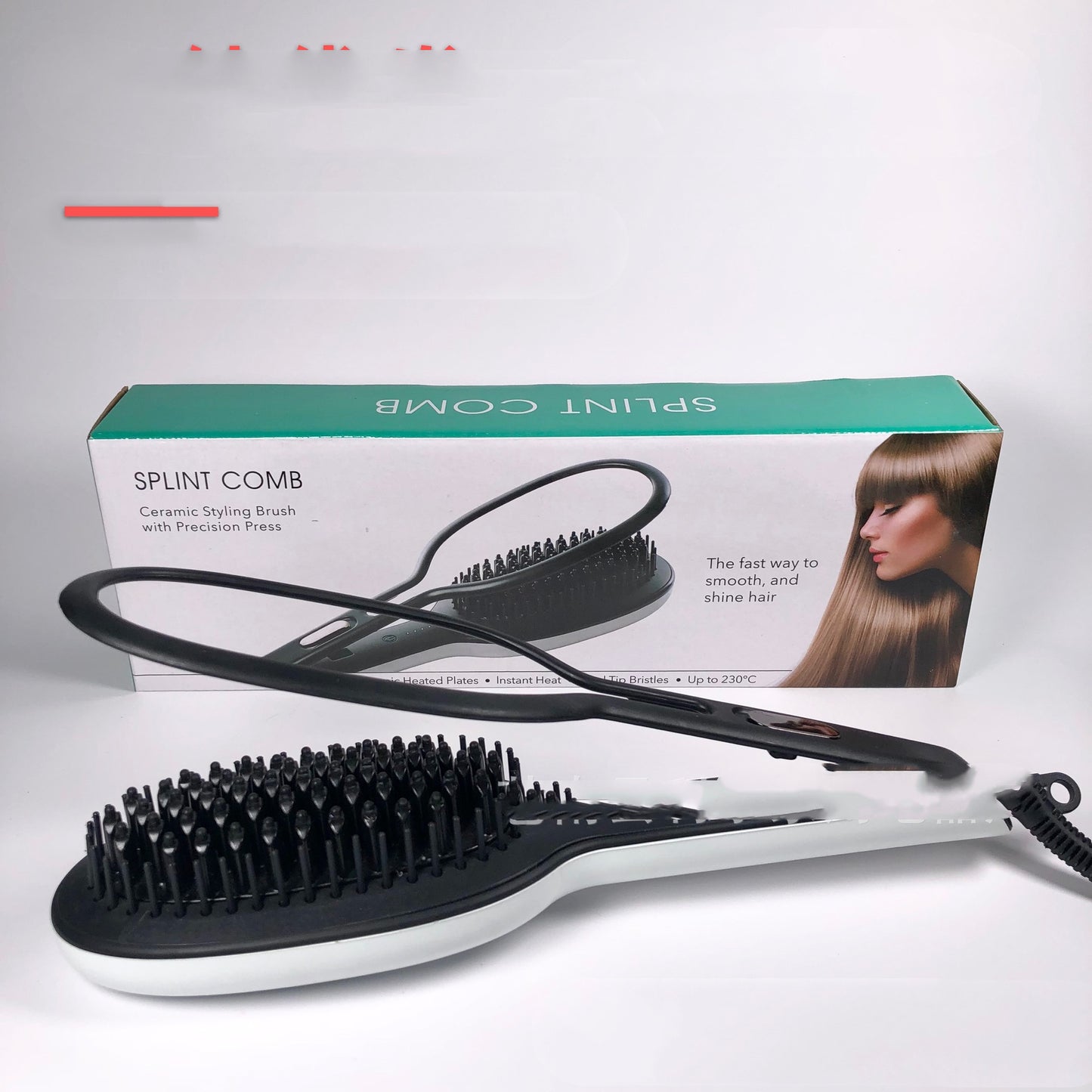 Electric Hair Straightening Comb with Adjustable Temperature for Wet & Dry Hair