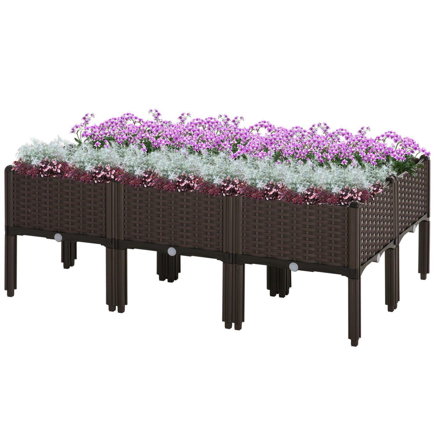 Raised Garden Bed with Legs - Planter Box for Flowers Herbs Vegetables 15x15 inches - Brown
