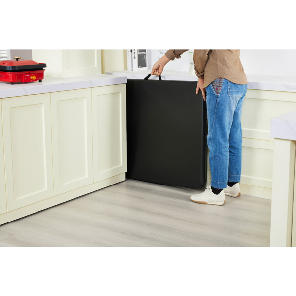 6 Foot Folding Table - Bi-Fold Plastic, Black - Seats 8