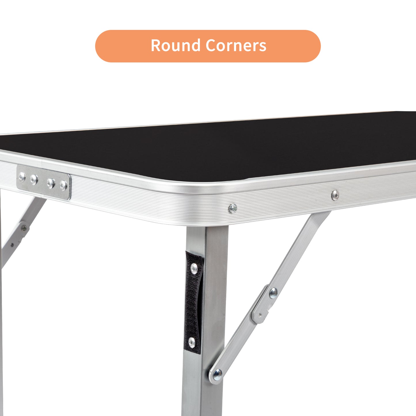 Portable Folding Bar Table with Storage Shelf - Black Skirt