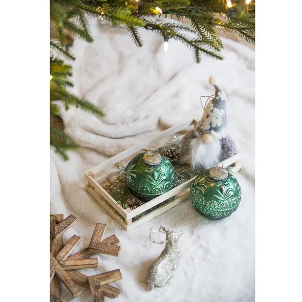 Christmas Ball Ornaments Set - 6 Glass Decorative Hanging Balls