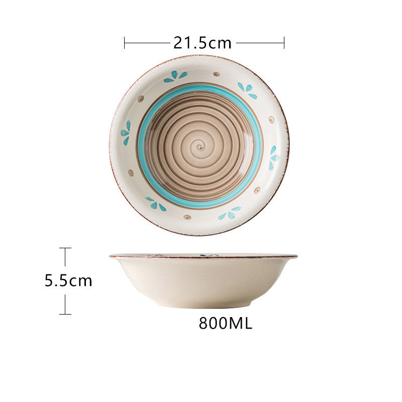Japanese Style Ceramic Tableware Set - Hand Painted Underglaze Dinnerware