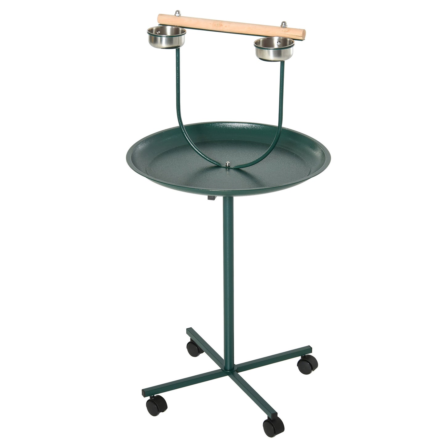 48-Inch Bird T-Stand with Wheels and Perch - Green